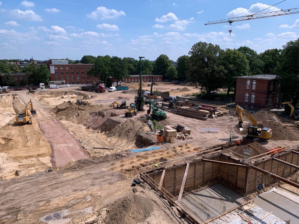 Building pit for the University Heart Center in Hamburg
